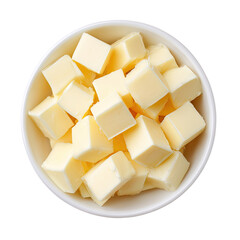 Cubed butter in a white bowl (1)