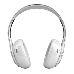 Sleek White Headphones isolated on a transparent background audio sound