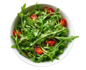 Fresh arugula salad with cherry tomatoes