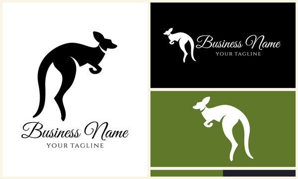 Kangaroo Logo Design Variations. (5) - Powered by Adobe