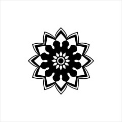 Black and White Mandala Vector Illustration | Intricate Geometric Pattern |
