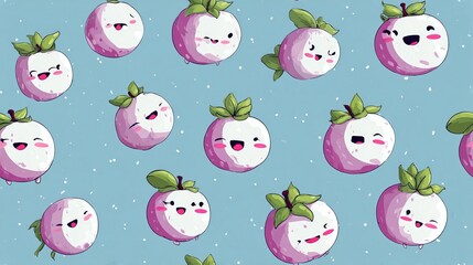 Playful Collection of Colorful Fruits Featuring Whimsical Faces and Eyes Conveying Joyful Emotions