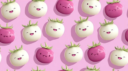Charming Collection of Playful White and Pink Eggs with Unique Faces Celebrating Fun and Creativity