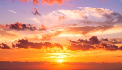 Magnificent sunset spectacle with vibrant clouds painting the twilight sky