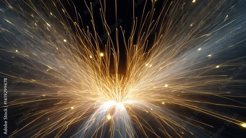 Poster dynamic bright sparks mesmerizing display of light trails and energy, creating exciting atmosphere o