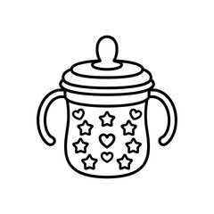 Sippy cup illustration vector style coloring page 