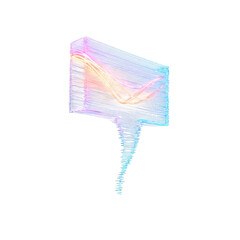 Abstract Futuristic Voicemail Icon isolated on a transparent background digital