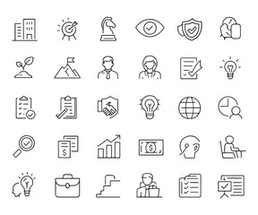 black business icon set vector	