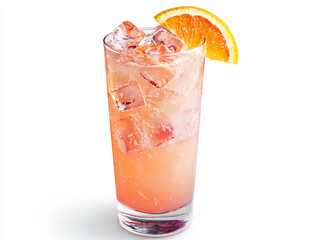 Refreshing Citrus Drink with Ice and Orange Slice Garnish