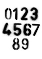 Realistic Numbers numeric Alphabet Military Stencil Letters Spray Brush Font Transparent Background HD	