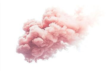 Soft Pink Smoke Cloud on White Background for Creative Projects