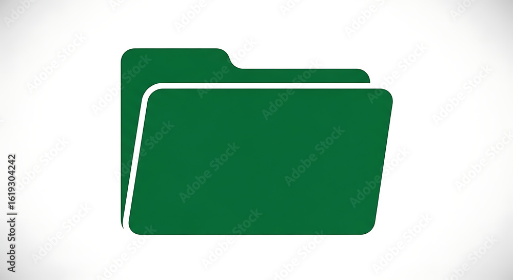 Poster a simple green folder icon on a white background representing file management and organization tools