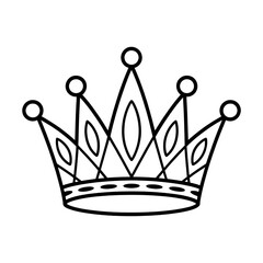 crown isolated on white victor style coloring page 