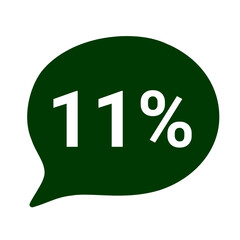 11% Persantage green and white frame discount icon