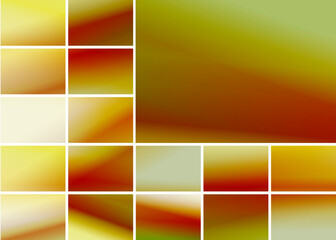 Obraz premium Gradient swatches, warm tones, design elements.Abstract Gradient Squares Grid Pattern 