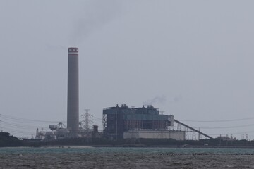 power plant with smoke
