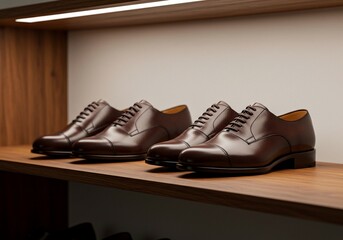 Two Pairs of High-Quality Brown Leather Oxford Shoes, A Staple of Quiet Luxury Style for Men