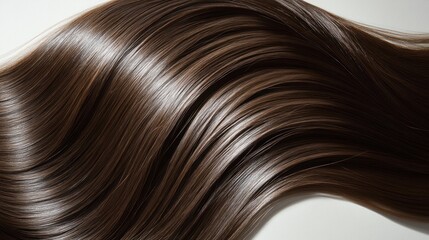 Fototapeta premium Smooth brown hair strands, studio shot