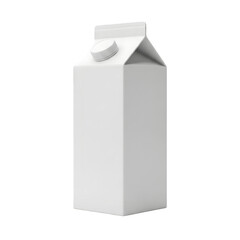 Blank White Milk Carton Mockup &ndash; Beverage Packaging Container Isolated on White or Transparent Background