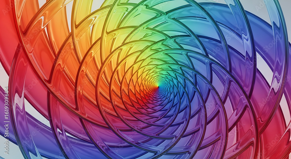 Aufkleber a vibrant rainbow colored spiral pattern creating a mesmerizing and abstract visual effect design ai