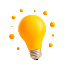 3D yellow lamp with bright orange dots