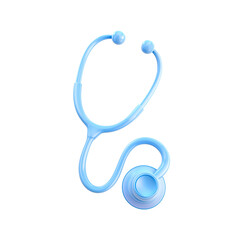 3D blue stethoscope emoji on white