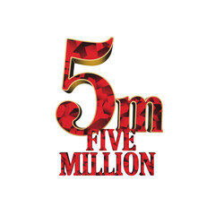 5 Million - Red Crystal Milestone Achievement Graphic