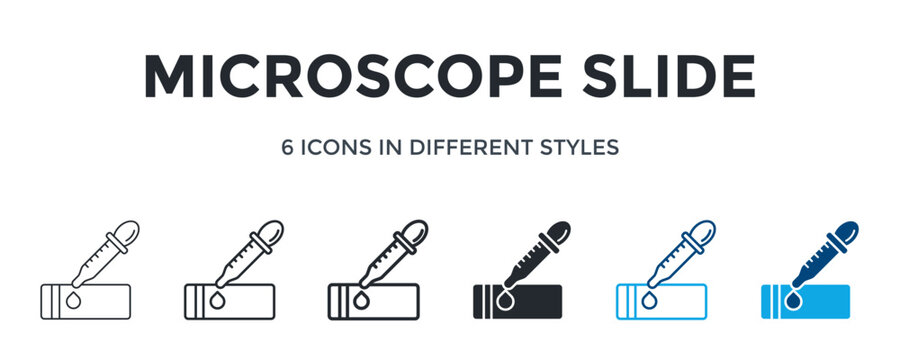 Microscope Slide Icon In Different Style Vector Illustration. Designed In Thin Line, Regular Line, Bold Line, Glyph, Color Line, And Color Glyph Style Can Be Used For Web
