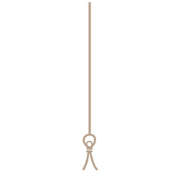  2d rendering of a single brown rope knot isolated on white, symbolizing connection, tension, and classic tying technique.