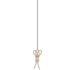 2D illustration of a brown rope tied into a crown knot, representing strength, security, and traditional craft on white background.

