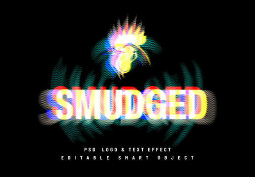 Smudged Anaglyph Text and Logo Effect