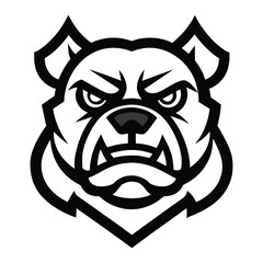 Aggressive bulldog head mascot logo design