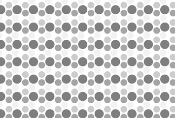 Modern grayscale polka dot pattern with varying shades of grey and white circles. Simple, versatile, and contemporary for backgrounds and designs.