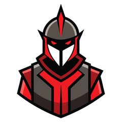 Fierce red and black knight warrior emblem