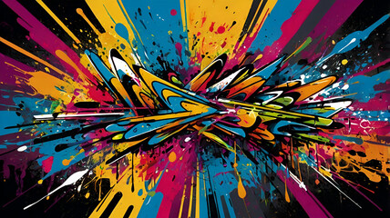 Street art graffiti-style vector painting, abstract background with swirling oil paint textures