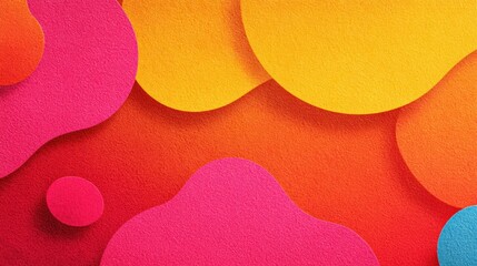 Colorful Abstract Shapes in Pop Art Style on Gradient Canvas, Creative Design Displays Vibrant Hues and Playful Forms