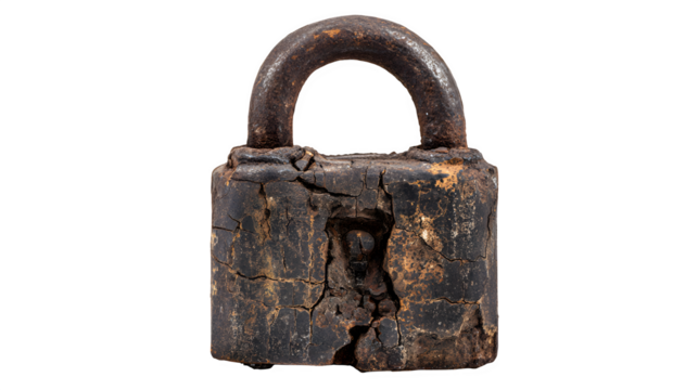 old rusty padlock - Powered by Adobe