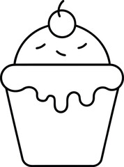 vector illustration of a cupcake