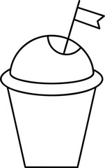 hand drawn vector illustration of a bucket of paint