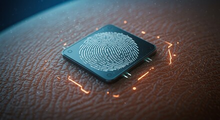 Cybernetic Integration: Luminous Fingerprint Microchip on Human Skin