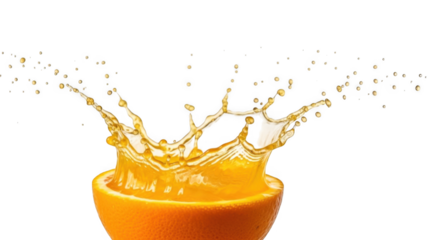 Fresh Orange Juice Splash PNG for Health and Refreshment