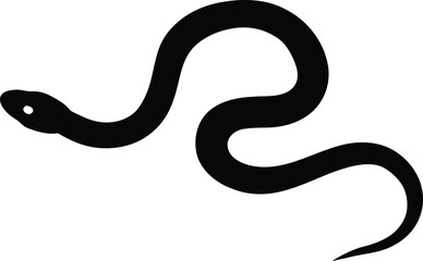 Snake silhouette, Snake vector illustration, Curved snake animal design, 