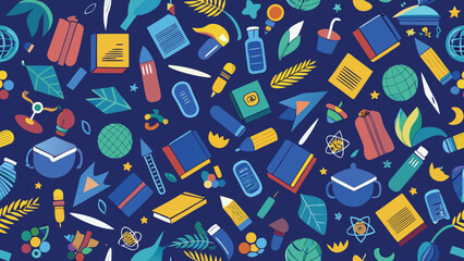 Back to school doodle pattern

