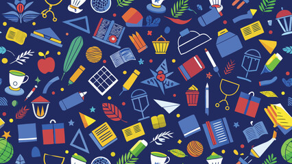Back to school doodle pattern

