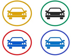 Obraz premium Four colored car icons in circles (1)