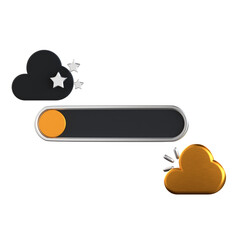 Dark Light Mode 3D Icon Black and Gold Design