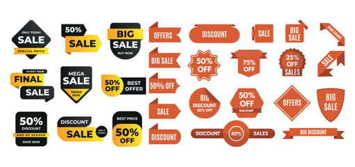 Realistic price tag set on white background