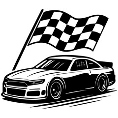 Stock car racing event icon with transparent background	
