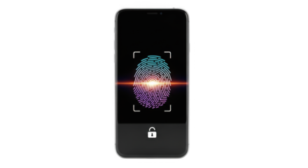 Secure Mobile Fingerprint Scanner Technology PNG For Digital Security Solutions