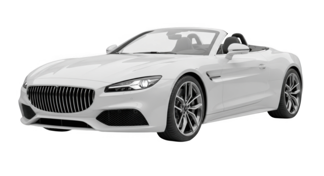 Sleek White Convertible Sports Car PNG Design Luxury Vehicle for Automotive Enthusiasts